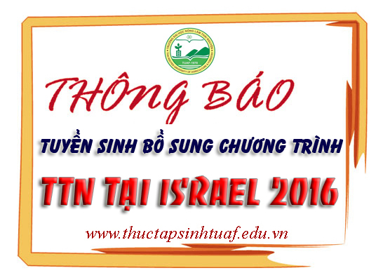 Thông báo tuyển sinh bổ sung Chương trình TTN tại Israel 2016